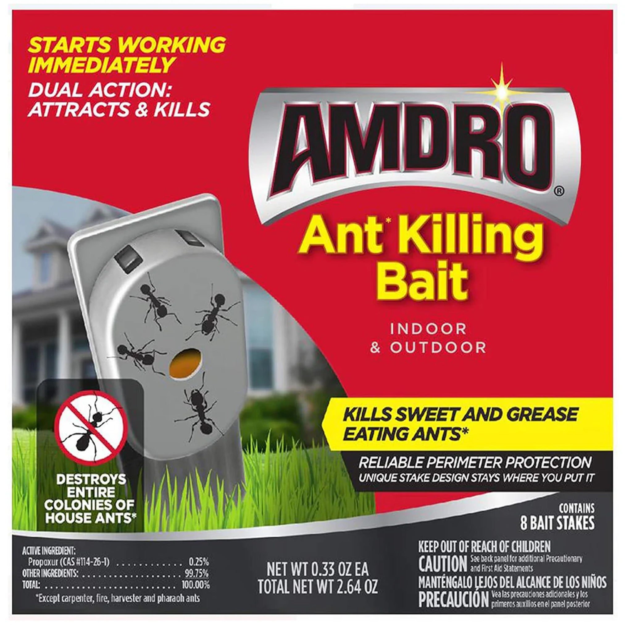 Amdro Ant Killing Bait Indoor & Outdoor Stakes 8pk - Packaging may vary!